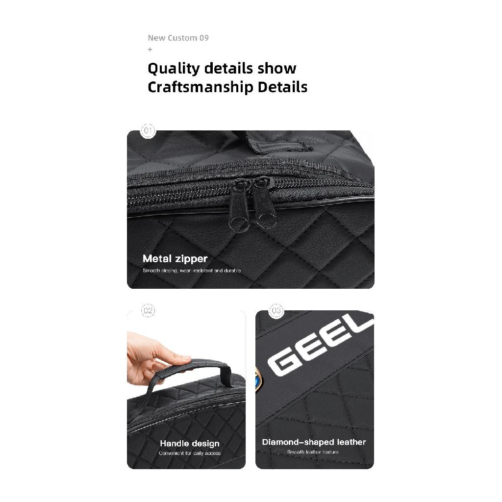 Car Storage Bag Leather Organizer Case For Geely Coolray Geometry C GX3 Emgrand EC7 Car Rechargeable Gun Storage Box Accessories