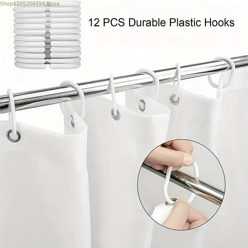 1pc Elegant Green & Shower Curtain with 12 Hooks - Luxury Bathroom Decor Suitable for Home & Hotel Use, Digitally Printed, Mac