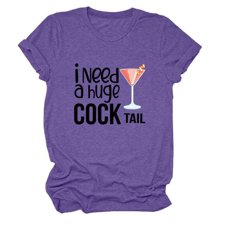 I Need a Huge Trendy Plus Size Women's Crew Neck Short Sleeve T-shirt