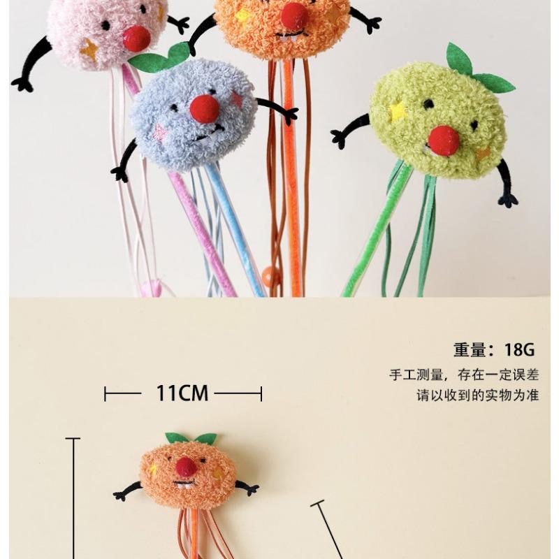 Cartoon Character Plush Bell Tassel Ball Sounding Cat Teaser Wand