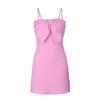 2026 Valentine's Day Pink Backless Bow Spaghetti Strap Dress for Women