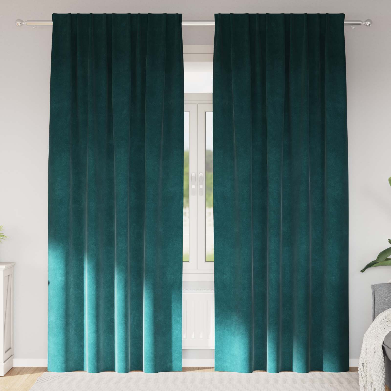 vidaXL Vorhänge 2 stk. Dunkelgrün 140 x 260 cm Samt grün