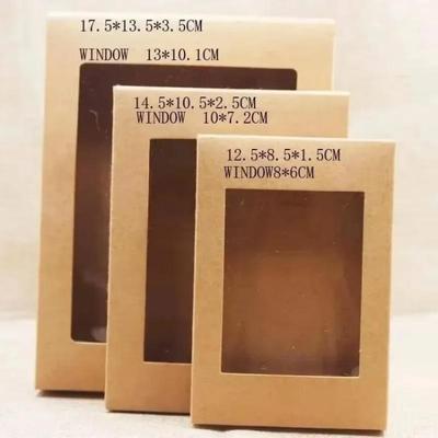 Mixed Color Cowhide Paper Box Cake Packaging Romantic Wedding Transparent Window Gift Box Chocolate Biscuit Packaging