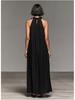 2026 Summer Halter Neck Ruffle Sleeveless Dress with Pockets