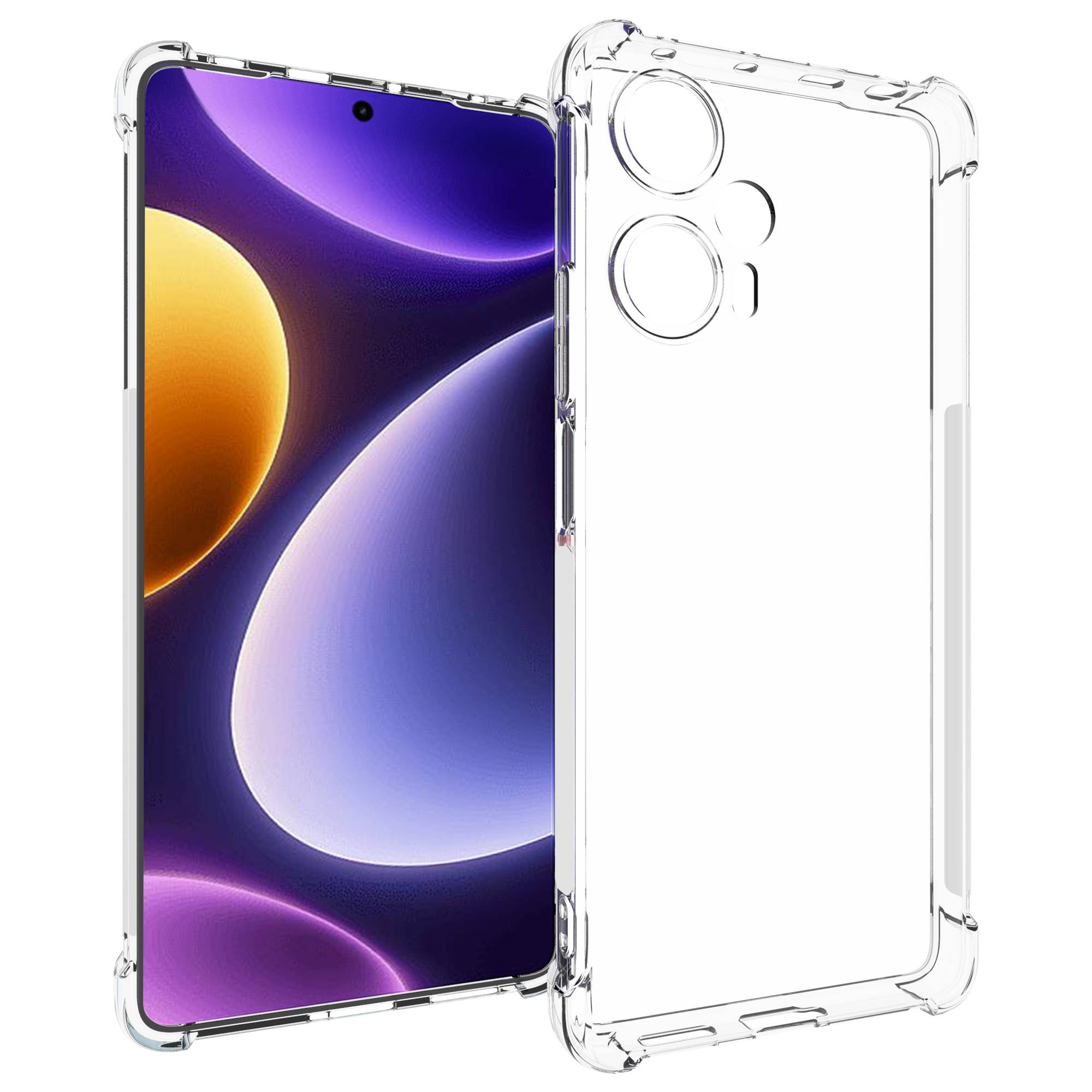 

For Xiaomi Redmi Note 12 Turbo/Poco F5 5G Anti-Slip Phone Case Drop-proof Clear TPU Cover A