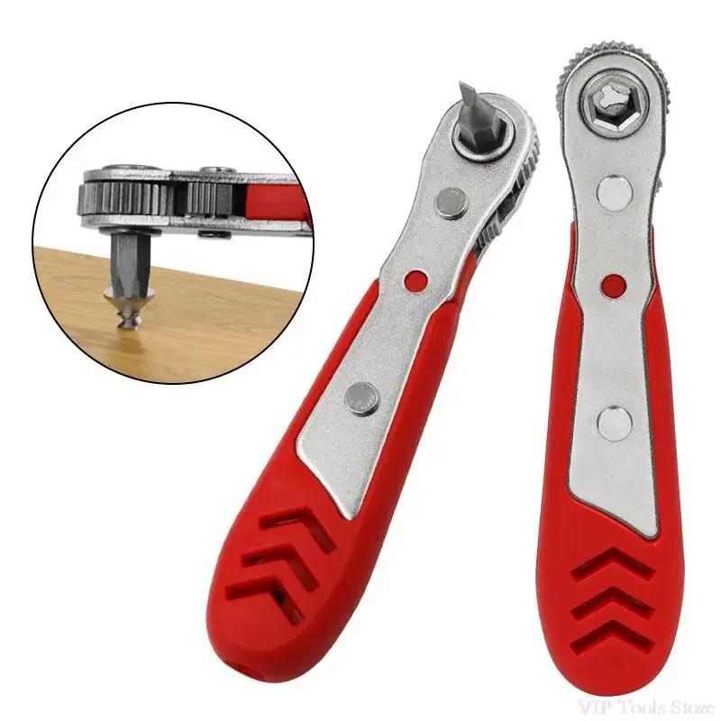 Mini Ratchet Screwdriver Wrench Magnetic Portable Spanner 1/4 Hexagon Screw Batch Head Screwdriver Bit Holder Diy Household Tool