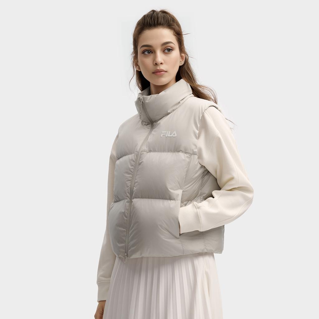 FILA Original RGB Multicolor Fashion Simple Personality Retro Classic Versatile Casual Daily Comfortable Warm Short Down Vest Women vest F11W549907FGY