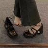Autumn new college style small leather shoes French Mary Jane shoes high heel thick heel with skirt jk single shoes women