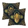 Triple Moon With Triskelion Pentagram Pagan Wiccan 2 Pcs Square Pillowcase Pillow Cover Cushion Throw Pillow For Home Car