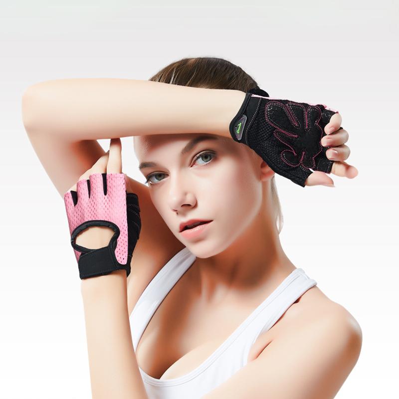 Gym Cycling Gloves for Women Men Fitness UV Protection Fingerless Summer Breathable Mesh Anti-Slip Workout Weightlifting Gloves