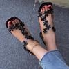 2023 Clear Platform Waterproof Chunky Heel Floral Roman Women's Sandals