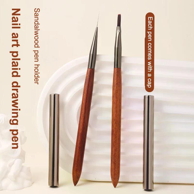 Durable Sandalwood Pole Nail Art Brush Professional Nail Liner Brush Nail Art Phototherapy Pen Nail Painting Brush