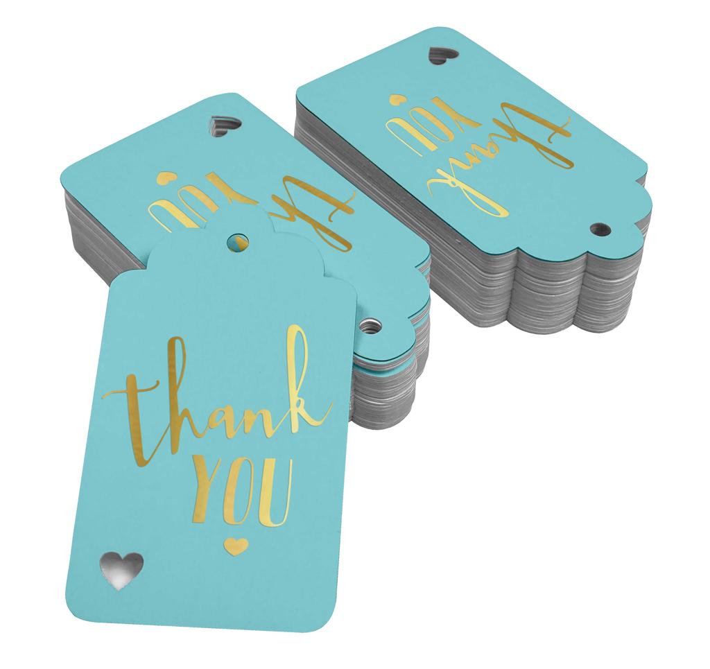 Inkdotpot ThankYou Bridal Shower-Baby Shower-Retirement-Wedding-Birthday Bottle Tag Real Gold Foil Favor Hang Tags Pack Of