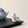 Crystalline Glazed Ceramic Horse Spinner Toy Ornament for Desktop and Car Decoration