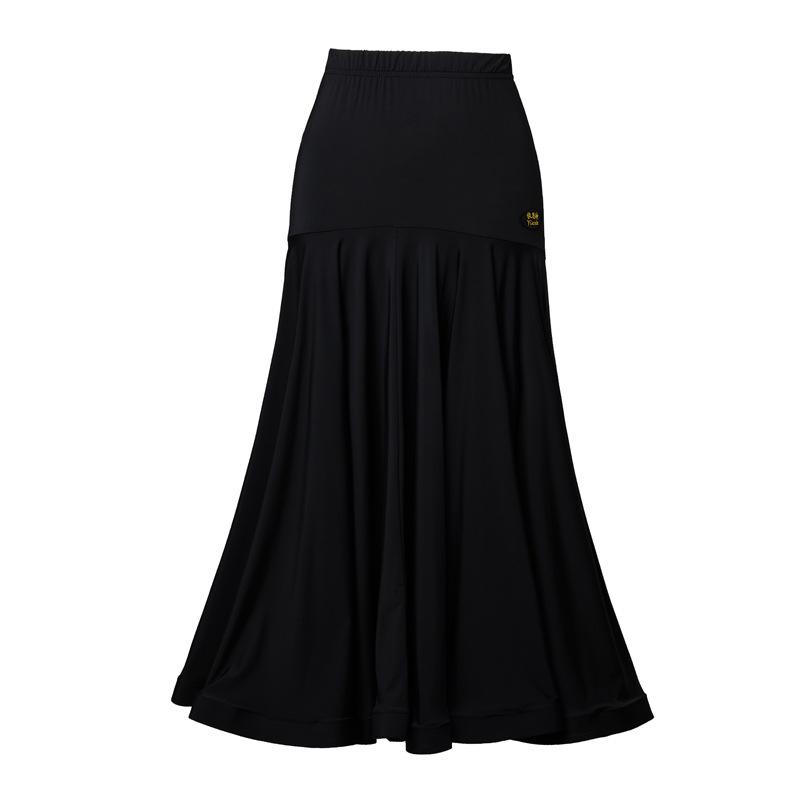 Dámská moderní kolová sukně Waltz Sálový tanec Tréninková volánová dlouhá sukně Dámská sálová taneční poloviční sukně Jednobarevné dlouhé šaty