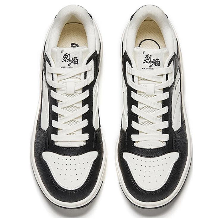 Anta Lieyan1.0 Breathable Lightweight Height Increasing Low top Skateboard Shoes Women's White Black Sneakers 122528091-10