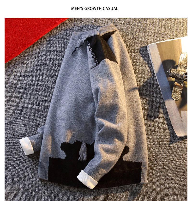 Men's 2025 New Style Korean Color-Block Round Neck Sweater - Trendy Youth Knitwear