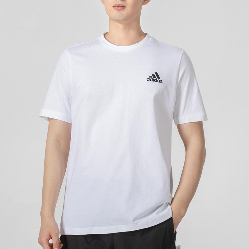 adidas Essentials Embroidered Small Logo T-Shirt White/Black Men Streetwear GK9640
