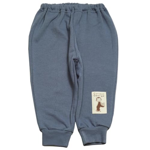 Nakata 2025 Fall/Winter Curious George Fleece Outerwear-Like Long Sleeve Pajamas, Blue, 95cm (en2511azz-7)