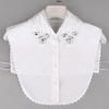 Ins Fake Collar Plaid Shirt Detachable Collars Solid Shirt Womens Dickie Collar White Girls Top Clothes Dickey Collar For Women