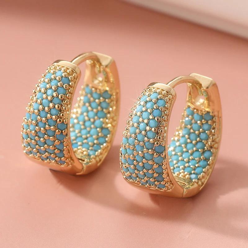 Chunky Earrings Artificial Turquoise Earrings Wedding Bridal Bridesmaids Valentine's Day Jewelry for Women Lover Mother