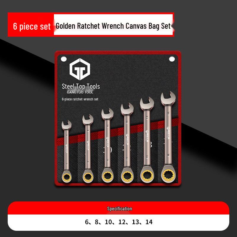 Gantuo 13mm Reversible Ratchet Wrench Set: Open & Box End for Auto Repair