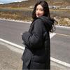 Koreanische Mode Lange Puffer Jacken Frauen Kausalen Winter Reine Farbe Lose Unten Mäntel Büro Dame Oversize Mit Kapuze Parkas Weibliche 2022 chic