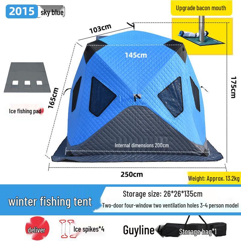 Winter Fishing Tent: Thickened, Cold-Proof, Windproof, Cotton Insulated for Outdoor Camping.