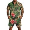 Men's Casual Print Matching Set - Lightweight Breathable Top and Drawstring Shorts 2-Piece Outfit for Summer