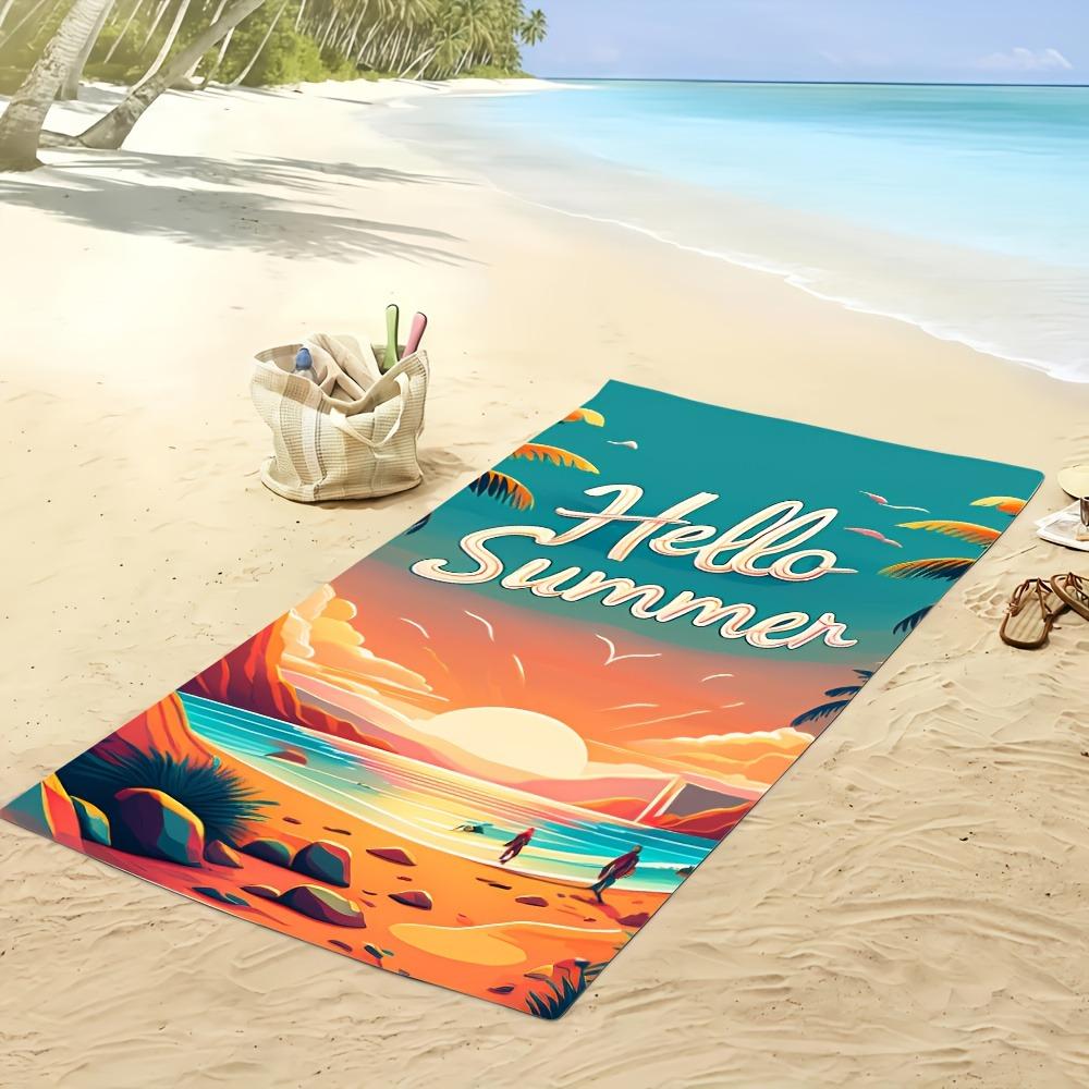 Hello Summer Beach Towel: Embrace the Sunny Coastal Vibes! Suitable for Towels, Bath Towels, Beach Towels