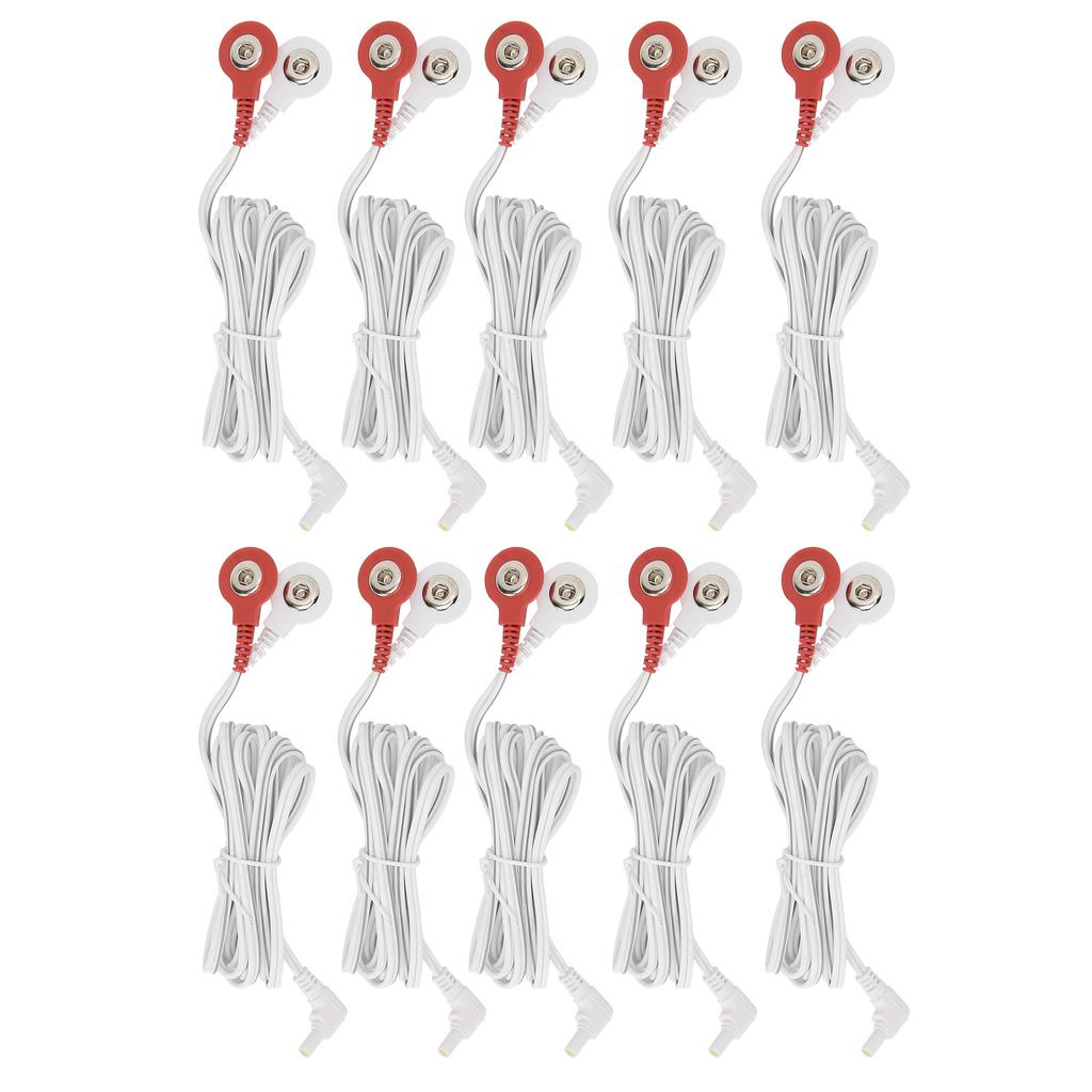 10pcs / Bag 2.35mm 1.5m 2?In?1 Button Type Electrode Lead Wires Cable for TENS Unit Physiotherapy Machine