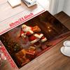 Merry Christmas Carpet for Bedroom Living Room Hallway Area Rug Santa Claus Soft Anti-slip Entrance Doormat Floor Mat Home Decor