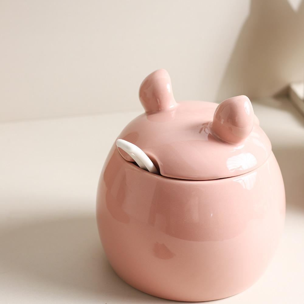 Ceramic Seasoning Jar Oiler Storage Jar Seasoning Tools Creative Cute Pig-shaped Ceramic Container Kitchen Seasoning Container