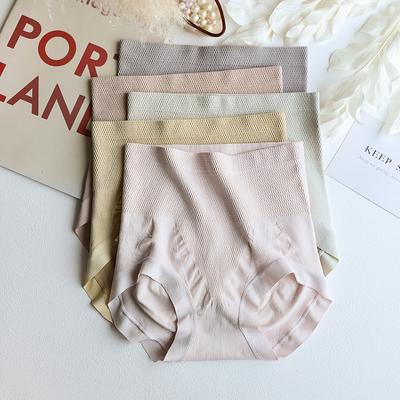 Duży Rozmiar Damskie Wiosenne Bezszwowe Majtki z Wysokim Stanem Podnoszące Brzuch i Biodra Trójkątne