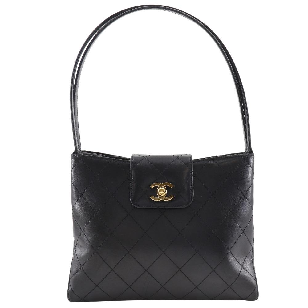 

CHANEL Bicolole Tote Bag COCO Mark black lambskin Women Used