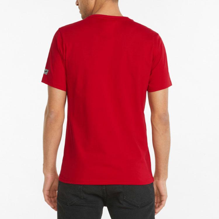 Puma X Pánské tričko s krátkým rukávem a kulatým výstřihem s potiskem Batmana Topy třešňově červené 534727-11