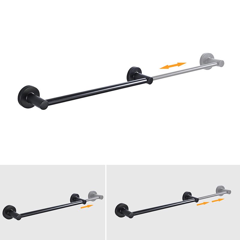 ELLEN Adjustable Single Towel Bar Expandable Bath Towel Holder Bathroom Wall Chrome or Black Towel Rack EL9924