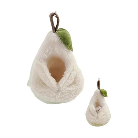 Hamster Bed Pear Shaped Hamster Pouch Stuffed Sugar Glider Hideaway Mouse Gerbil Golden Bear Futon Parakeet Bed for Winter (S)