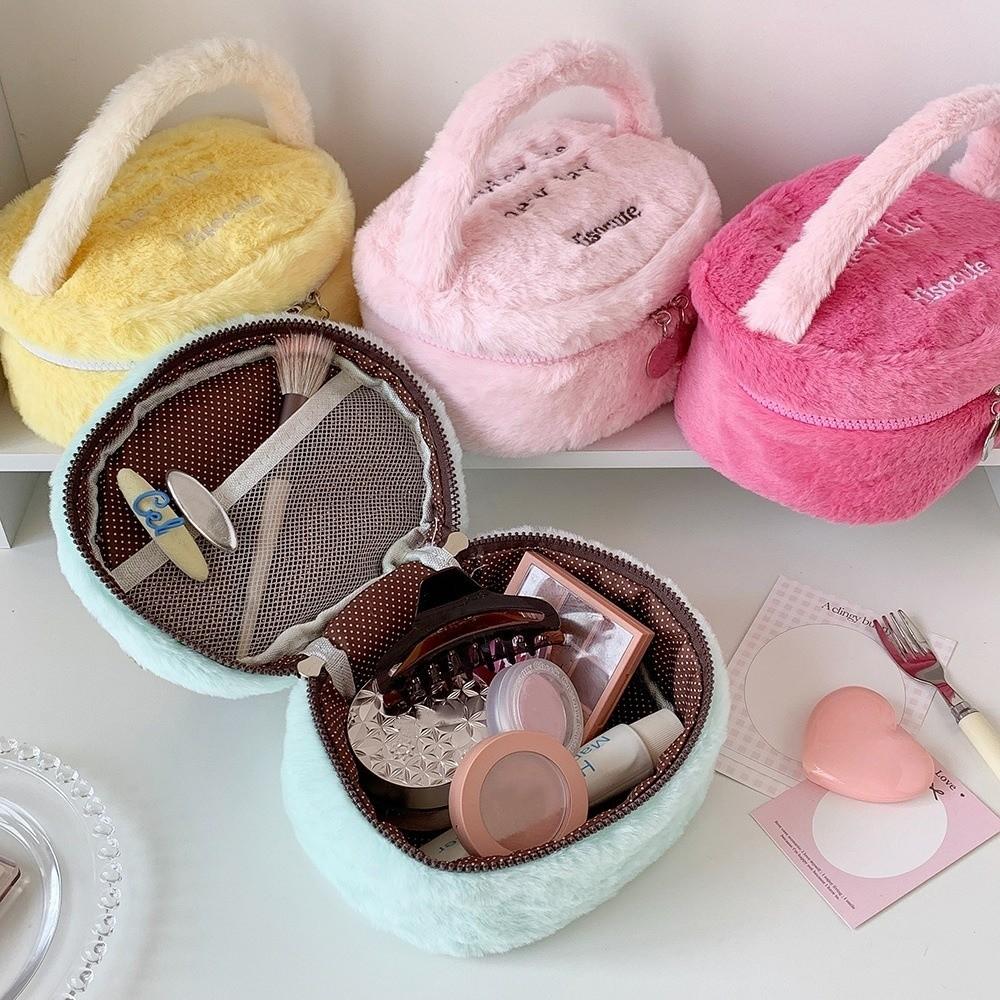 Zipper Bag Plush Plush Cosmetic Bag Cosmetic Travel Organizer Makeup Bags Large Capacity Wash Pouch Storage Toiletry Bag Outdoor