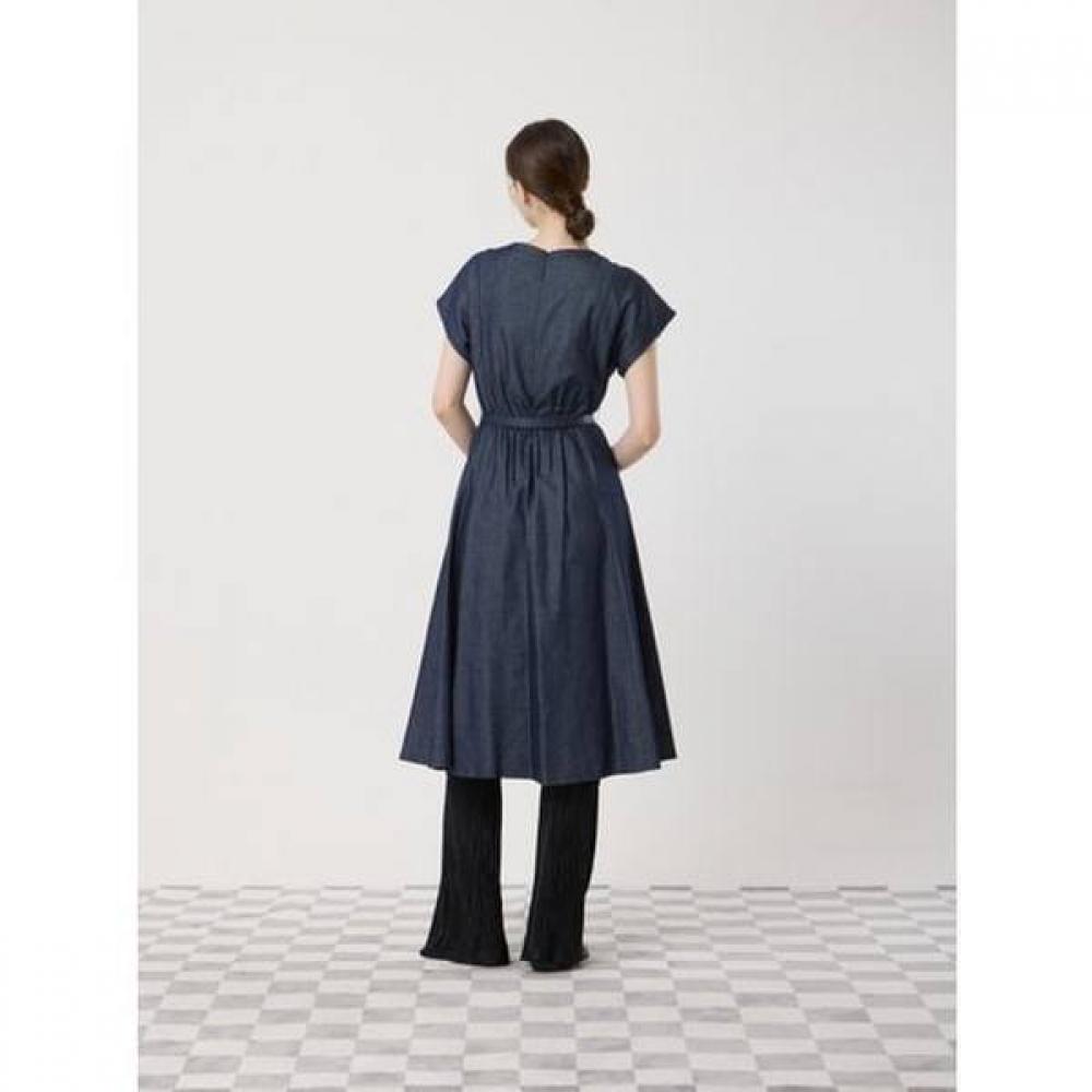 Cc Collect Belted Denim Flare Dress C252mse033