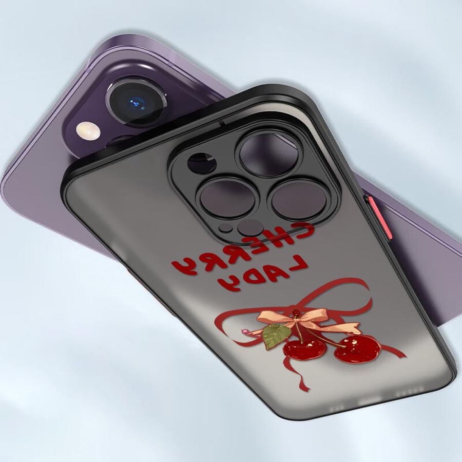 Cartoon Bow Cherry Funda Back Phone Cover Case for iPhone 17 Pro Max 16 Plus 15 7 8 SE XS XR 11 12 Air 13 Mini 14