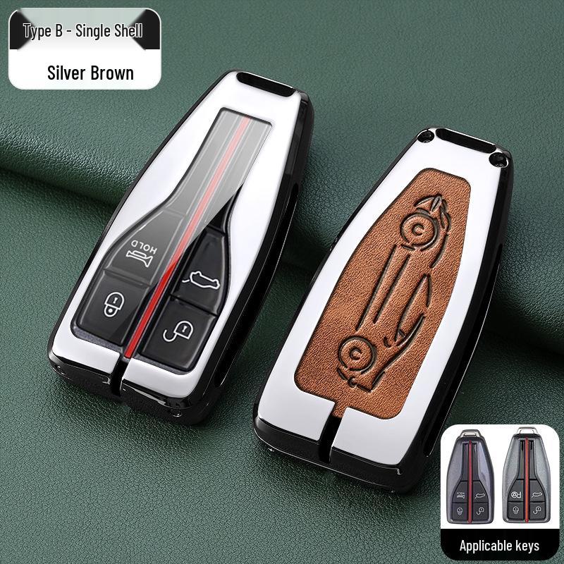 Metal Key Shell Set for Hongqi: HS5, HS7, H9, H5 Models (2019+) Key Case & Bag