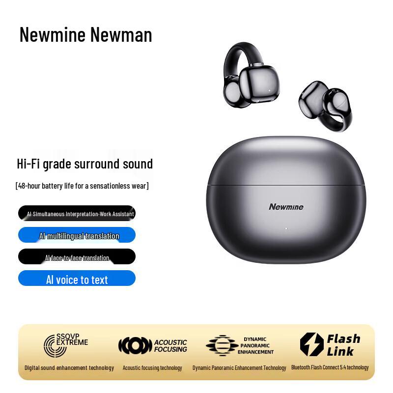 

Newmine S7 Clip-on OWS AI Translation Smart Sports Bluetooth Earbuds