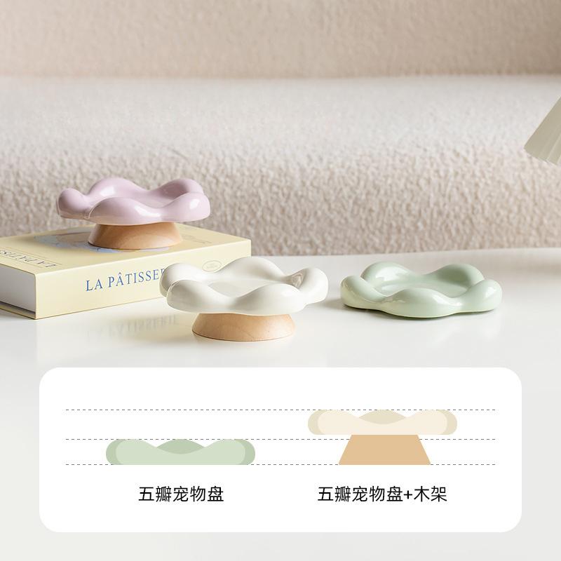 Pet Ceramic Bowl Cervical Spine Protection Cat Bowl Cat Food Snack Bowl Pet Dinner Plate Dog Food Bowl Pet Snack Tray