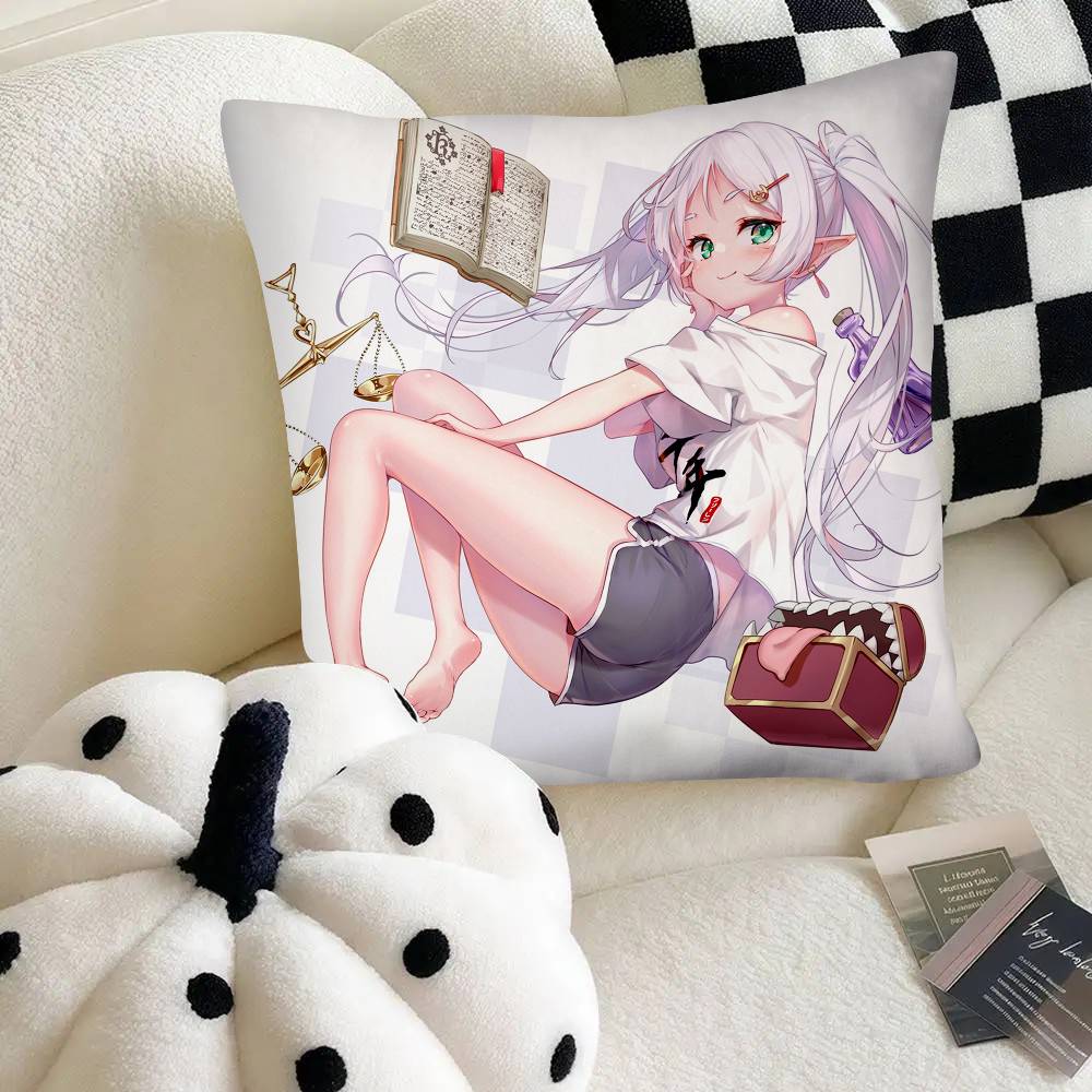 Frieren Anime Frieren Beyond Journey S End Pillow Case Square Pillow Bedroom Sofa Leisure Comfort Cushion Car Home Decoration