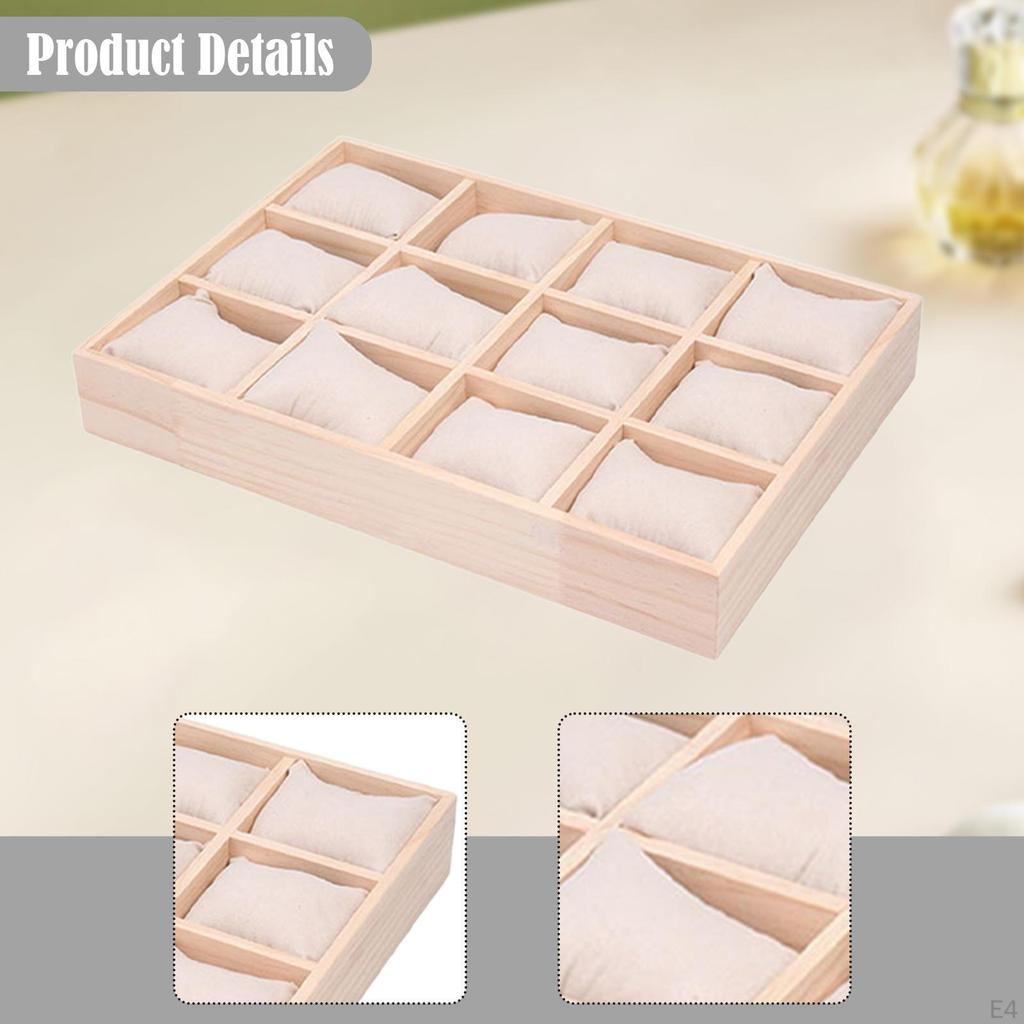 Watch Jewelry Box Bracelet Holder Men 12 Slot Container Multifunctional with Pillow Portable