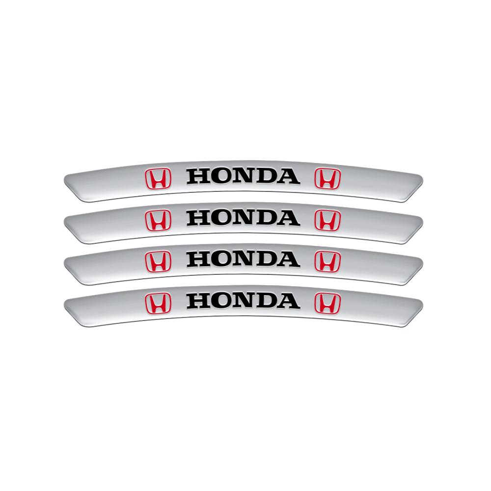 

4PCS Car Logo Aluminum Stickers Auto Wheel Hub Decoration For Honda Mugen Hrv Jazz City Fit Accord 7 Crv Odyssey Civic Pilot RR