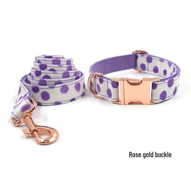 Pet Supplies: Polka Dot Dog Collar and Leash - Stylish INS Design Extra Large