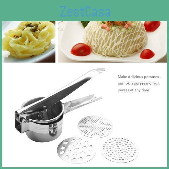 Squeezer Steel Manual Food Stainless Potato Ricer Kitchen Crusher Masher Tool