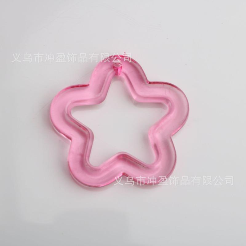 Colorful Transparent Hollow Five-pointed Star Hanging Hole Acrylic Five-pointed Star DIY Keychain Pendant Accessories Accessories Materials